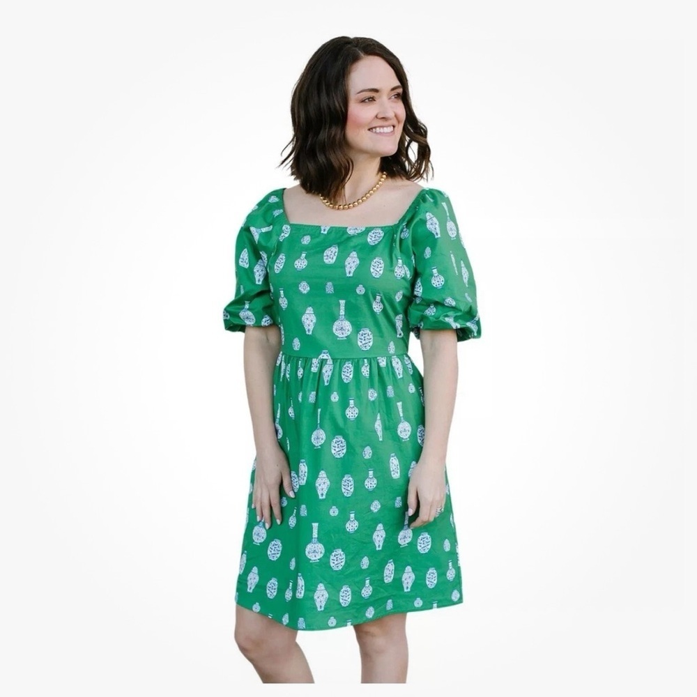 Michelle McDowell Iris Ginger Jars Pine Women's Dress Medium